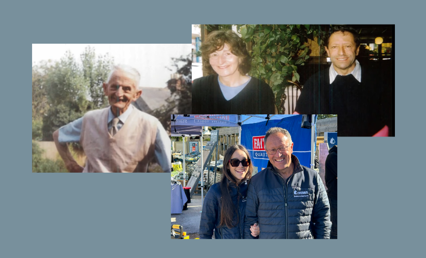 Four generations of Webbs including Montague, John, Jez and Freya.