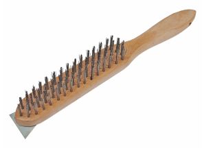 Faithfull Heavy-Duty Scratch Brush 4 Row Scraper from WEBBS Builders Merchants