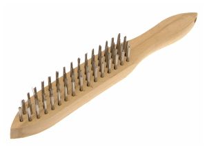 Faithfull Heavy-Duty Stainless Steel Scratch Brush 4 Row from WEBBS Builders Merchants