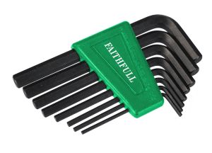 Faithfull Hex Key Set of 8 - A/F Short Arm from WEBBS Builders Merchants