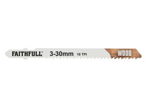 Faithfull Jigsaw Blades (5) Wood 10tpi 75mm from WEBBS Builders Merchants