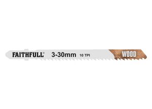 Faithfull Jigsaw Blades (5) Laminate and Wood 10tpi 75mm from WEBBS Builders Merchants