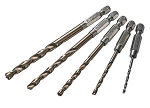 Faithfull HSSE M35 Cobalt Quick-Change Impact Drill Bit Set (x5) from WEBBS Builders Merchants