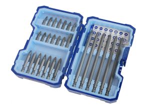 Faithfull Extra Long Reach Screwdriver Bit Set - 27 Piece from WEBBS Builders Merchants