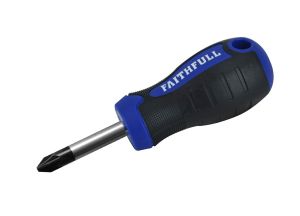 Faithfull Soft-Grip Screwdrivers Pozidriv Stubby from WEBBS Builders Merchants