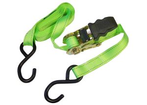 Faithfull Ratchet Tie Down 5M x 25mm BS600kg - Set of 2 from WEBBS Builders Merchants