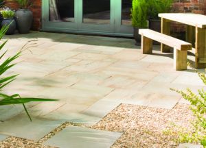 Natural Sandstone Fossil Buff 300mm x 300mm from WEBBS Builders Merchants